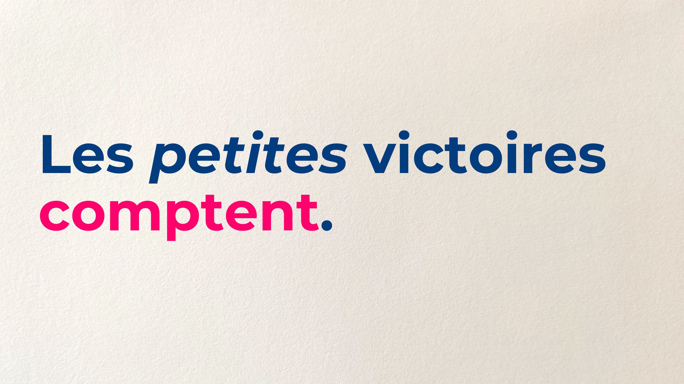 Big Idea — Les petites victoires comptent
