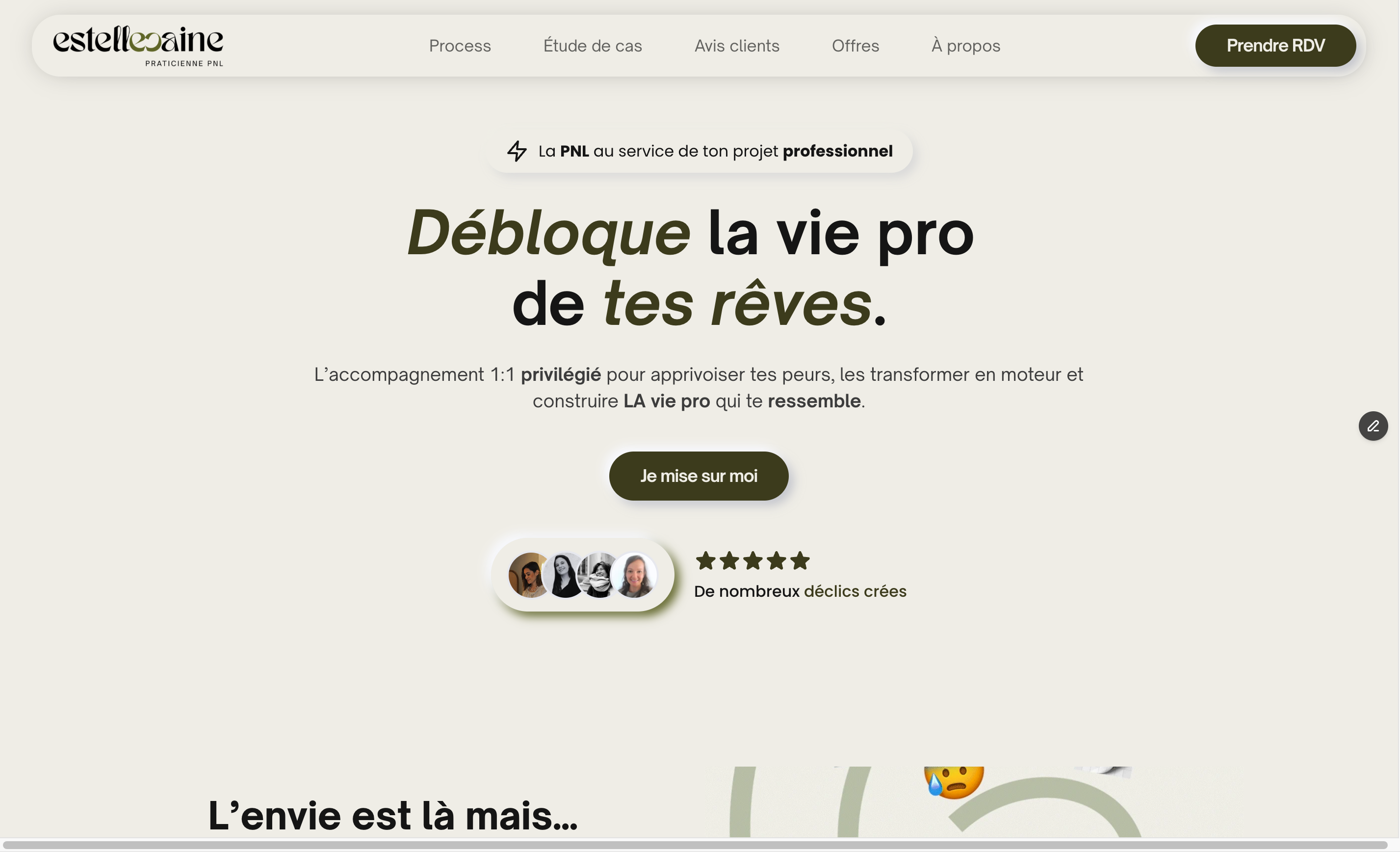 Landing page Framer — Estelle Caine